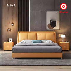 Giường ngủ gỗ bọc da cao cấp Ohaha có kèm tab - GN024