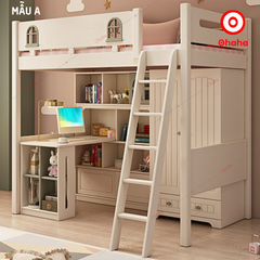 Giường tầng thông minh cao cấp Ohaha có tủ áo và bàn học - GTCC026