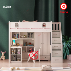 Giường tầng thông minh cao cấp Ohaha có tủ áo và bàn học - GTCC026