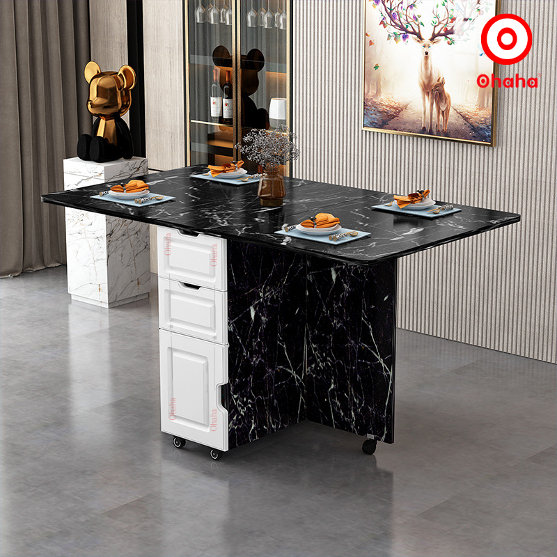 Bàn ăn thông minh xếp gọn Ohaha có bánh xe - BA026