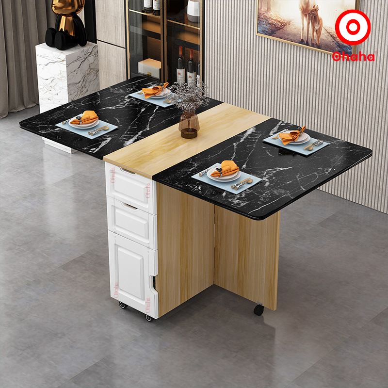 Bàn ăn thông minh xếp gọn Ohaha có bánh xe - BA026