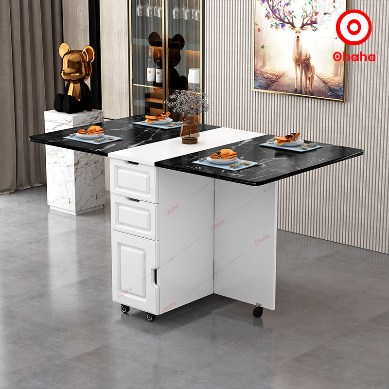 Bàn ăn thông minh xếp gọn Ohaha có bánh xe - BA026