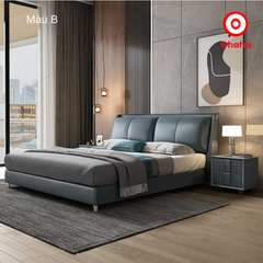 Giường ngủ gỗ bọc da cao cấp Ohaha có kèm tab - GN024