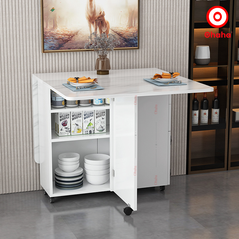 Bàn ăn thông minh xếp gọn Ohaha có bánh xe - BA026