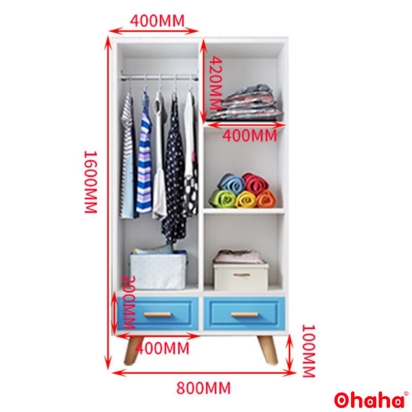 Tủ Quần Áo Trẻ Em Hiện Đại Ohaha - TAK005