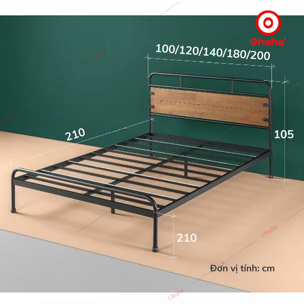 Giường sắt hiện đại Ohaha - GS010