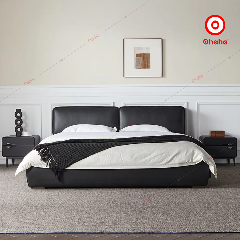 Giường ngủ công nghiệp bọc nệm OHAHA - GN040