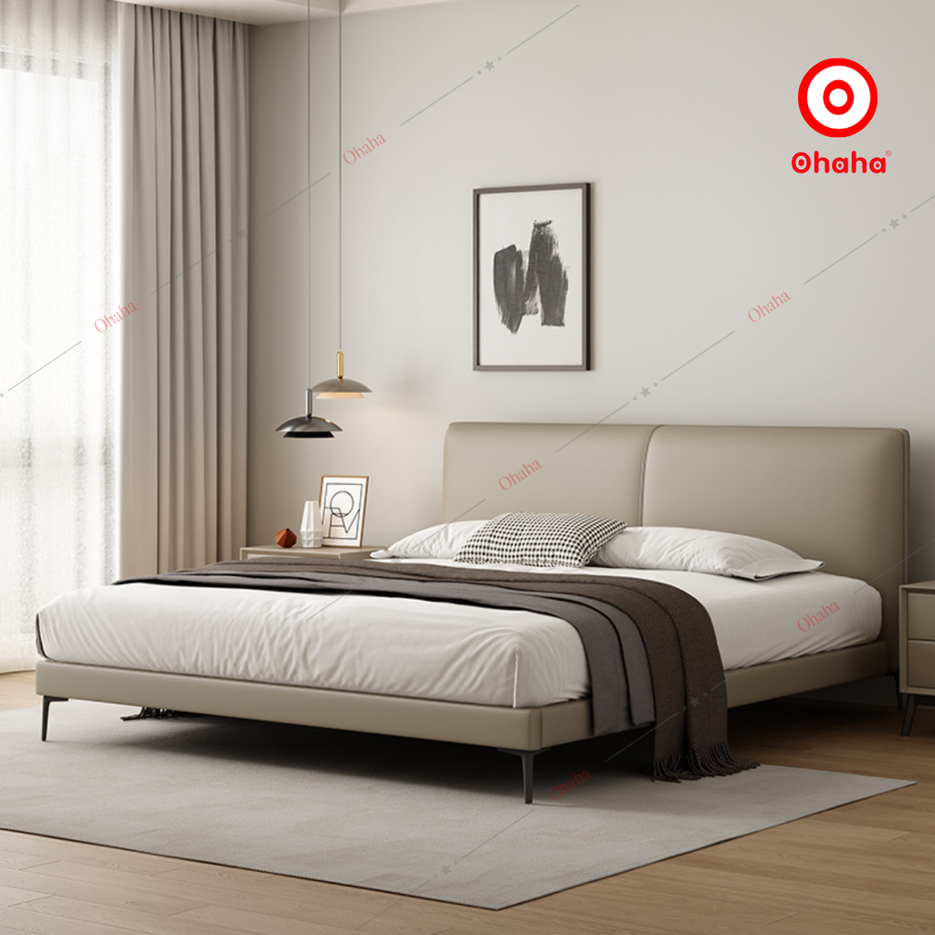 Giường ngủ công nghiệp bọc nệm OHAHA - GN041