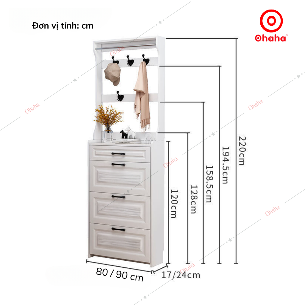 Tủ giày thông minh siêu mỏng cao cấp Ohaha - TGCC035