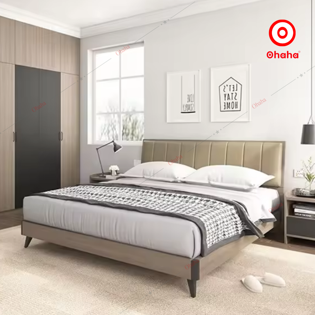 Giường ngủ công nghiệp bọc nệm OHAHA - GN030
