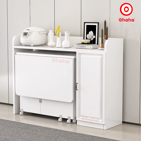 Bộ bàn ăn thông minh xếp gọn kèm hệ tủ đồ - BA020