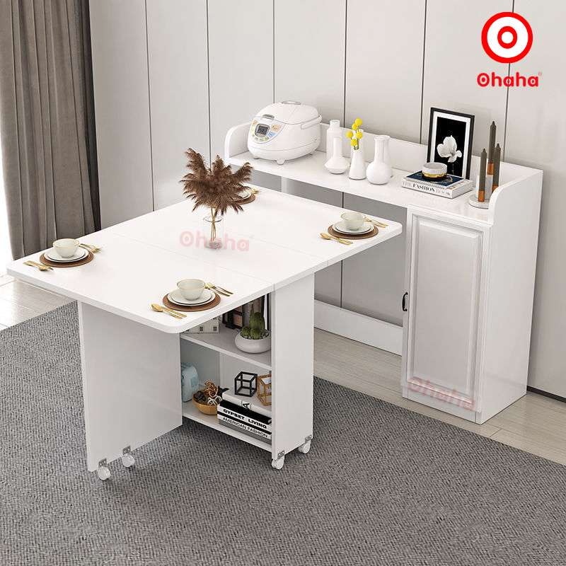 Bộ bàn ăn thông minh xếp gọn kèm hệ tủ đồ - BA020
