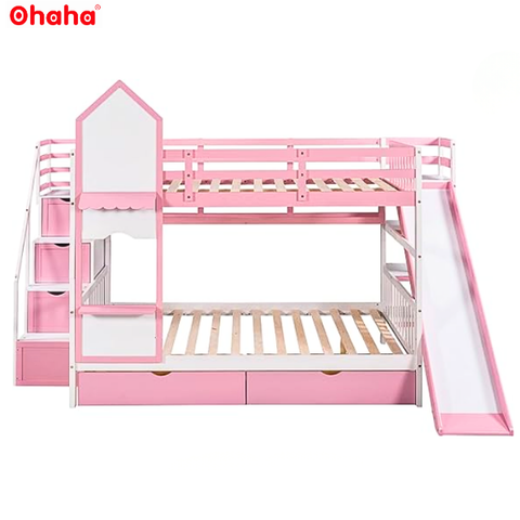 Giường tầng thông minh cao cấp có CẦU TRƯỢT Ohaha - GTCC011