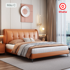 Giường ngủ gỗ bọc da cao cấp Ohaha có kèm tab - GN025