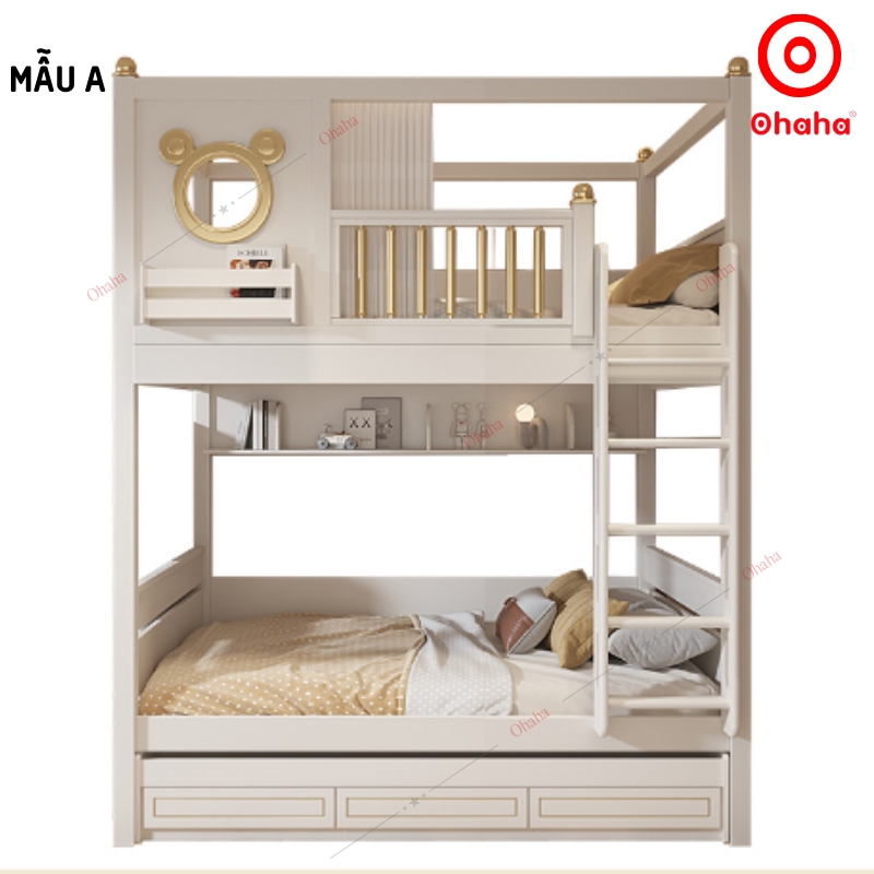 Giường tầng thông minh cao cấp 3 tầng Ohaha có tủ áo - GTCC027