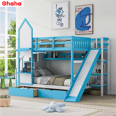 Giường tầng thông minh cao cấp có CẦU TRƯỢT Ohaha - GTCC011