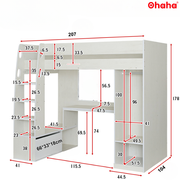 Giường tầng thông minh Ohaha - GTTM021