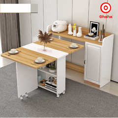 Bộ bàn ăn thông minh xếp gọn kèm hệ tủ đồ - BA020