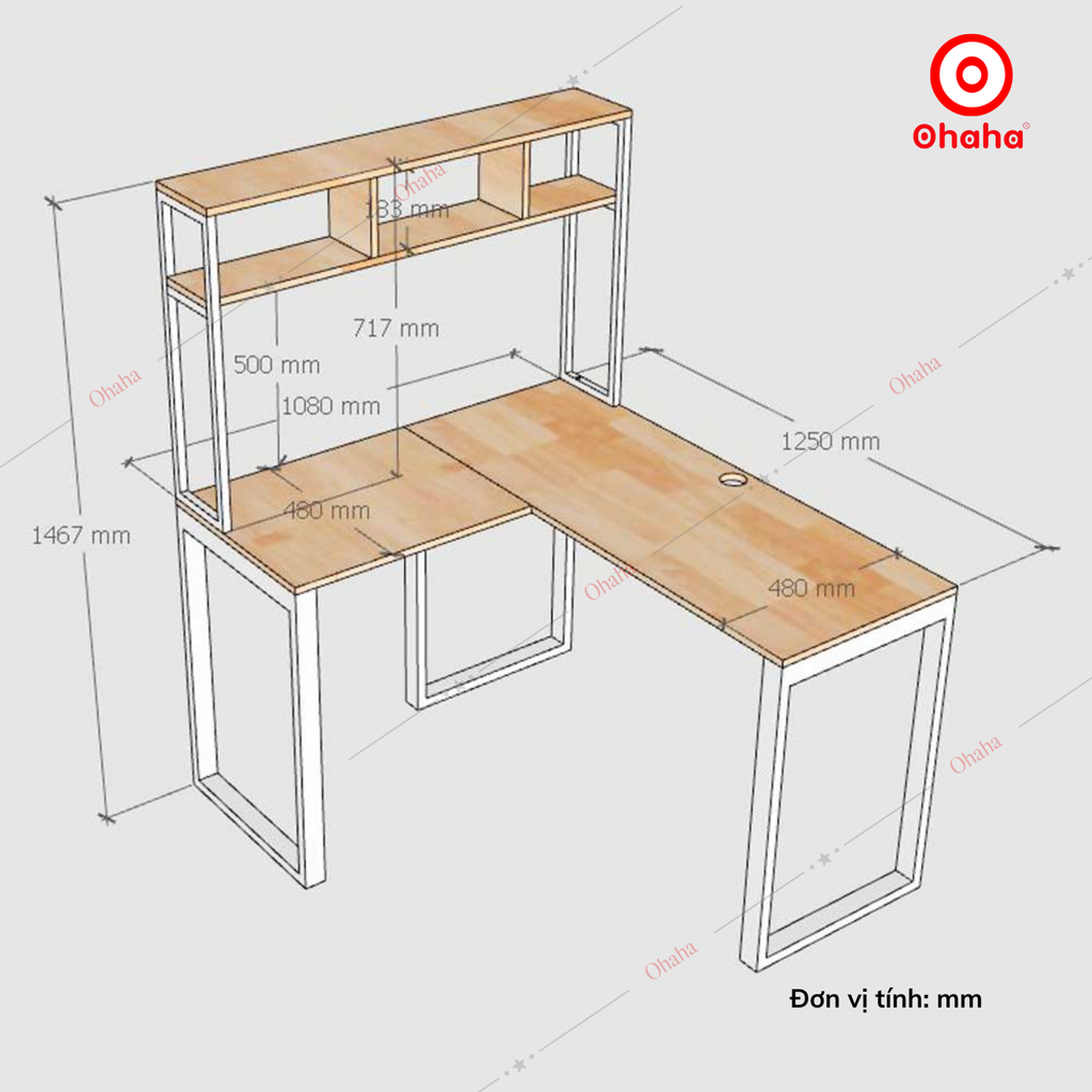 Bàn làm việc cao cấp Ohaha - BLV005