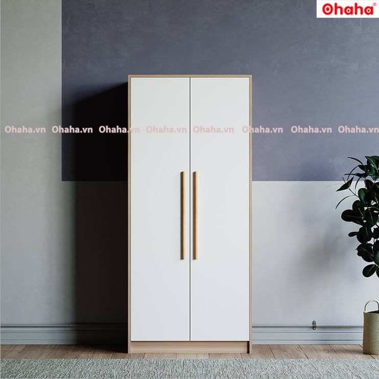 Tủ quần áo gỗ công nghiệp 2 cánh cửa mini đa dụng Ohaha - MN002
