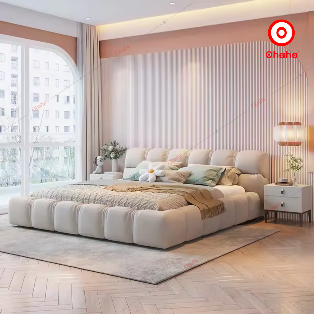 Giường ngủ công nghiệp bọc nệm OHAHA - GN046