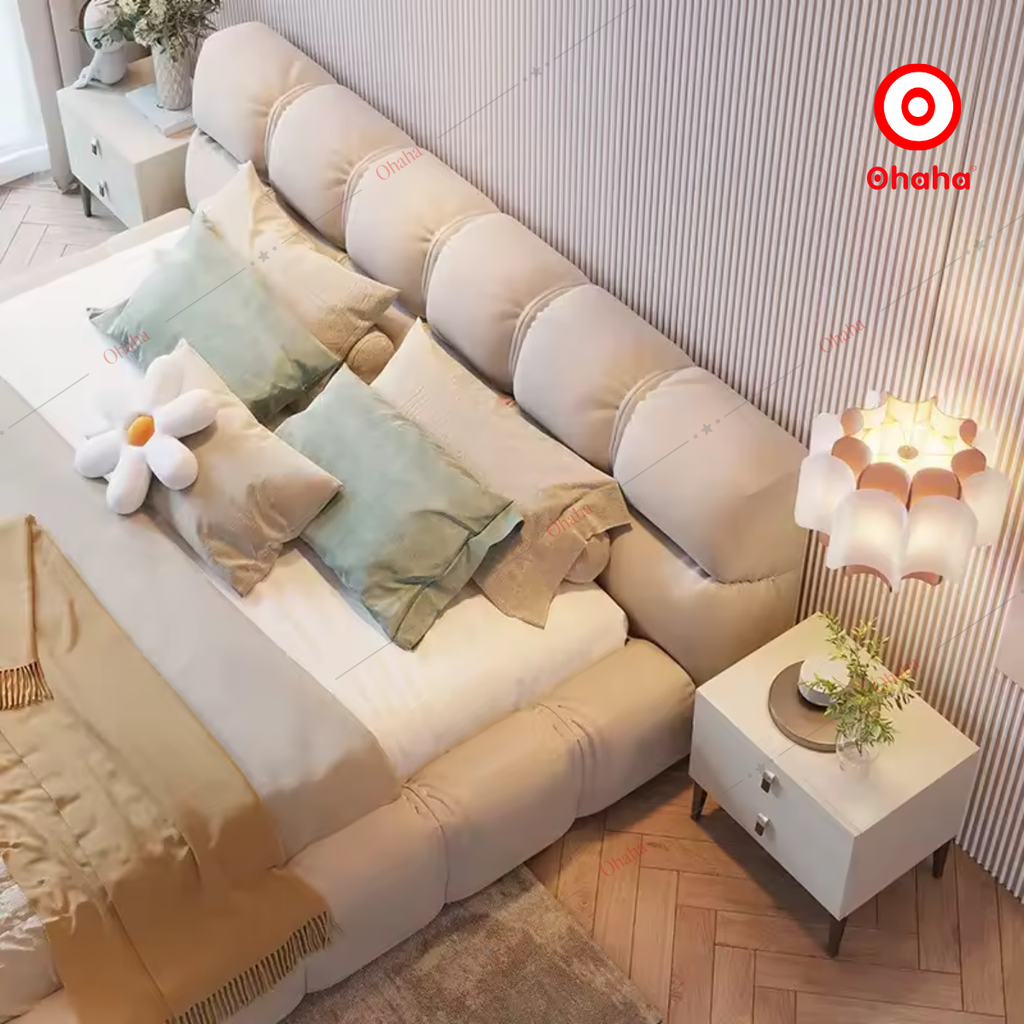 Giường ngủ công nghiệp bọc nệm OHAHA - GN046