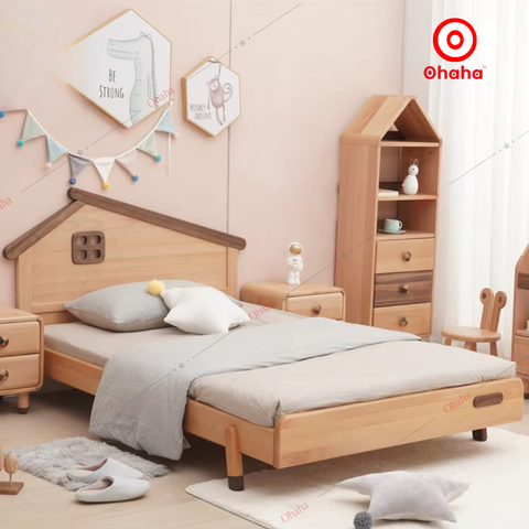 Giường ngủ hiện đại hình ngôi nhà cho bé - GTE010