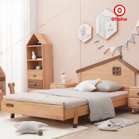 Giường ngủ hiện đại hình ngôi nhà cho bé - GTE010