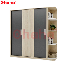 Tủ Quần Áo Gỗ Công Nghiệp 3 Cánh Cửa Lùa OHAHA - CL018