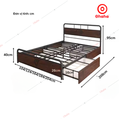 Giường sắt hiện đại Ohaha - GS007