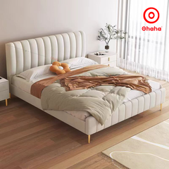Giường ngủ gỗ bọc nỉ cao cấp Ohaha có kèm tab - GN026