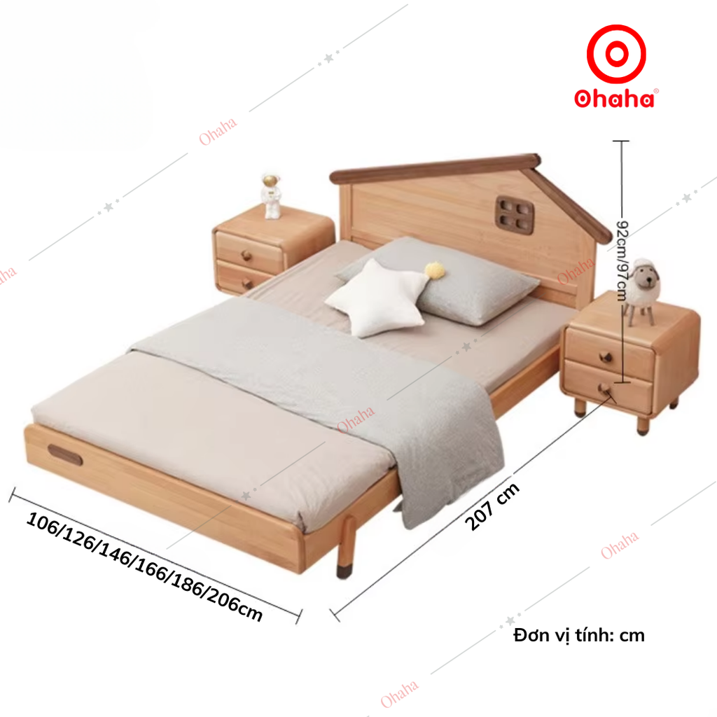 Giường ngủ hiện đại hình ngôi nhà cho bé - GTE010