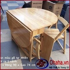 Bàn Ăn Xếp Gọn Tự Nhiên Oval BBA100-OH OHAHA