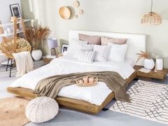 Giường ngủ bệt kiểu Nhật kèm vách và bọc nệm đầu giường Ohaha - GB006