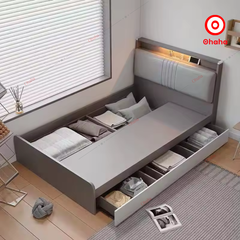 Giường ngủ công nghiệp bọc nệm OHAHA - Kèm đèn LED cảm biến- GN031