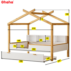 Giường tầng thông minh cao cấp kiểu ngôi nhà Ohaha - GTCC013