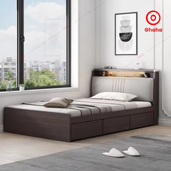 Giường ngủ công nghiệp bọc nệm OHAHA - Kèm đèn LED cảm biến- GN031