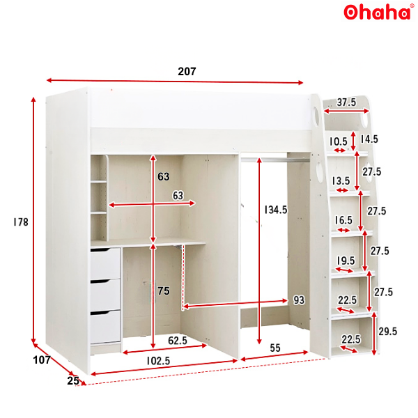 Giường tầng thông minh Ohaha - GTTM023