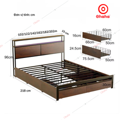 Giường sắt hiện đại Ohaha - GS004