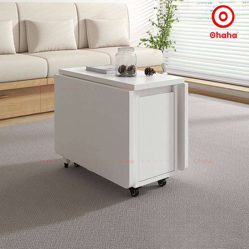 Bàn sofa đa năng gấp gọn có bánh xe - BA009