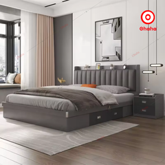 Giường ngủ công nghiệp bọc nệm OHAHA - GN032