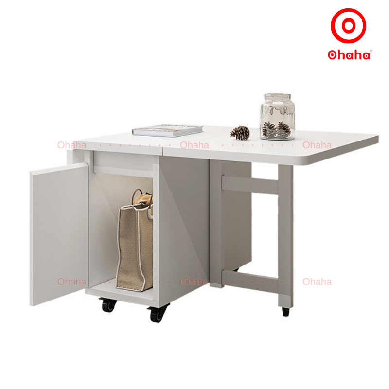 Bàn sofa đa năng gấp gọn có bánh xe - BA009