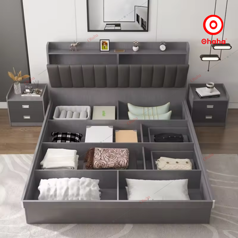 Giường ngủ công nghiệp bọc nệm OHAHA - GN032