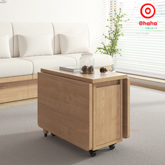 Bàn sofa đa năng gấp gọn có bánh xe - BA009