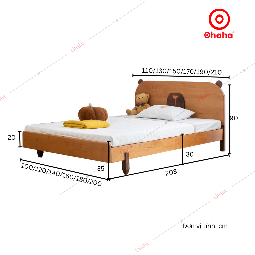 Giường tầng hiện đại hình chú gấu cho bé Ohaha - GTE013