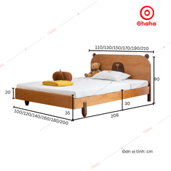 Giường tầng hiện đại hình chú gấu cho bé Ohaha - GTE013