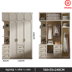 Tủ quần áo gỗ công nghiệp hiện đại Ohaha - HĐ014