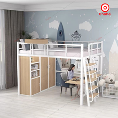 Giường tầng thông minh khung sắt Ohaha kết hợp bàn gấp gọn - GTS035
