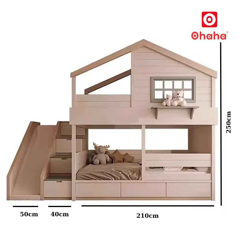 Giường tầng hình ngôi nhà đa năng - GTTM050