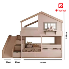 Giường tầng hình ngôi nhà đa năng - GTTM050